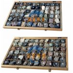 岩石礦物標本木雙盒裝120件 120pcs a set Mineral Rock Specimens Rock Samples