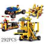 測距車叉車電單車蟋蟀4合1電動積木套裝 4in1 Distance car Forklift Mechanical Electric Engineering Building Blocks Compatible with Lego