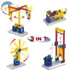 升降機吊機旋轉椅3合1積木套裝 3in1  Elevator Lifter Crane Gear Mechanical Engineering Building Blocks Compatible with Lego